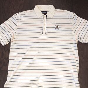 Ashworth 2007 US OPEN Oakmont country club golf polo moisture wick stripe shirt
